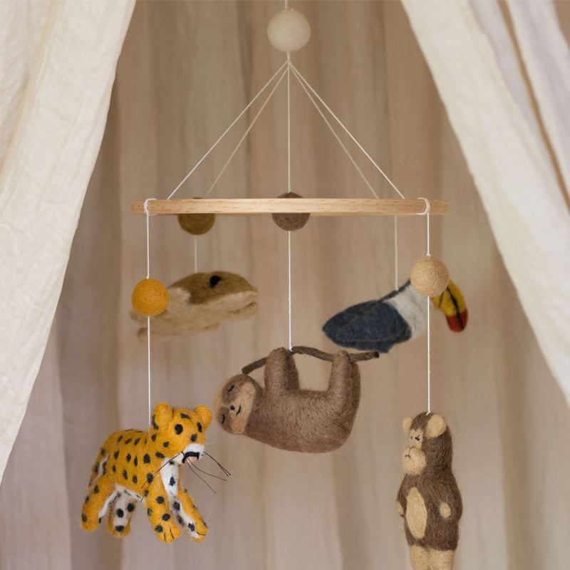 handgefertigtes Mobile "Dschungel Tiere"
