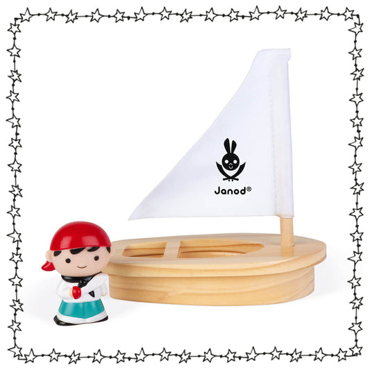 Badewannen-Boot mit Pirat, Holz