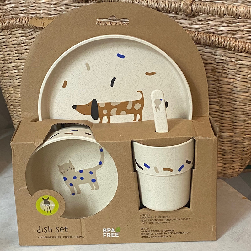 Babygeschirr Set "Hund & Katze", 4 Teile