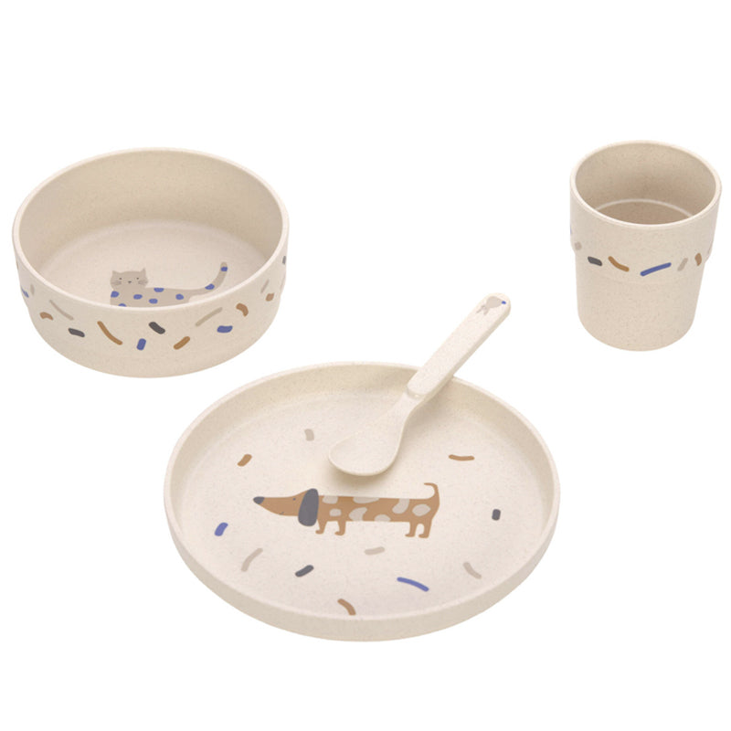 Babygeschirr Set "Hund & Katze", 4 Teile