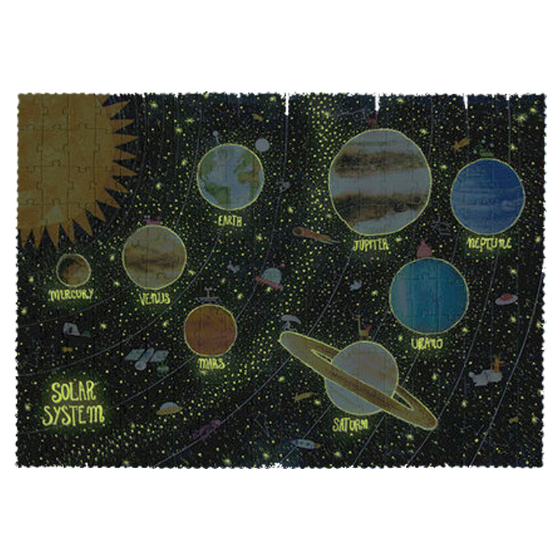 glow-in-the-dark Puzzle "Planeten", 200 Teile