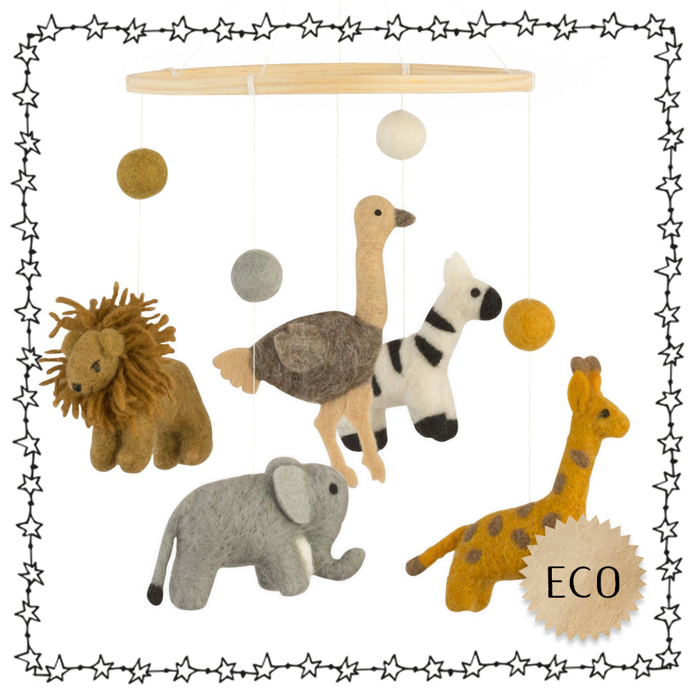 handgefilztes Mobile "Safari Tiere"