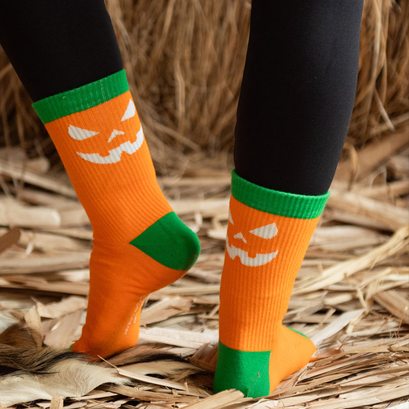 Halloween Socken "Kürbis", glow in the dark