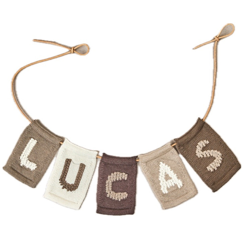 Buchstaben Girlande, beige-braun