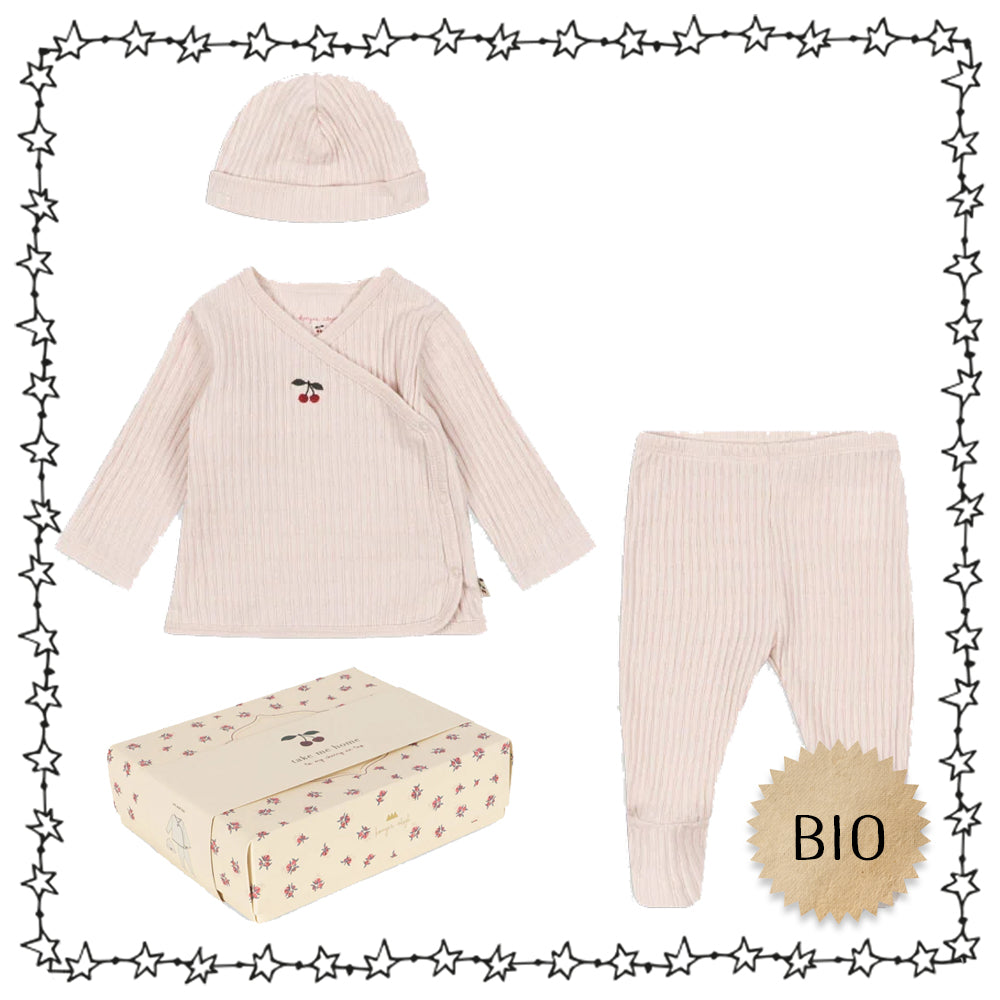 Baby take me home Set "cherry", Biobaumwolle