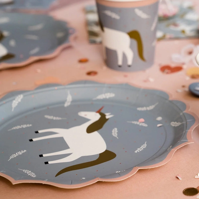 zauberhafte Pappteller "Einhorn", 8er Set
