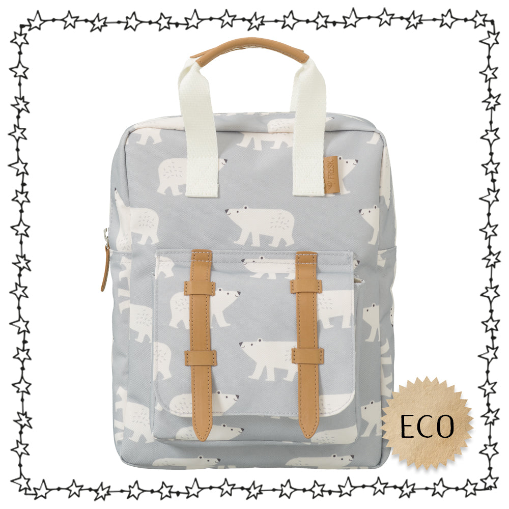 veganer Kinderrucksack "Eisbär", recyceltes PET