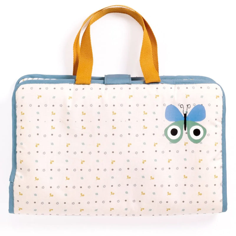 Puppen-Wickeltasche "Blue Fly"