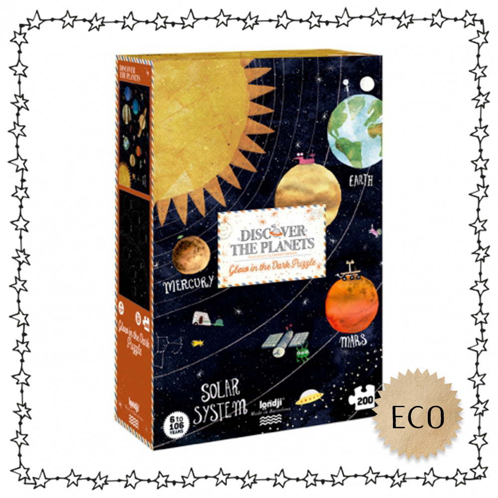 glow-in-the-dark Puzzle "Planeten", 200 Teile