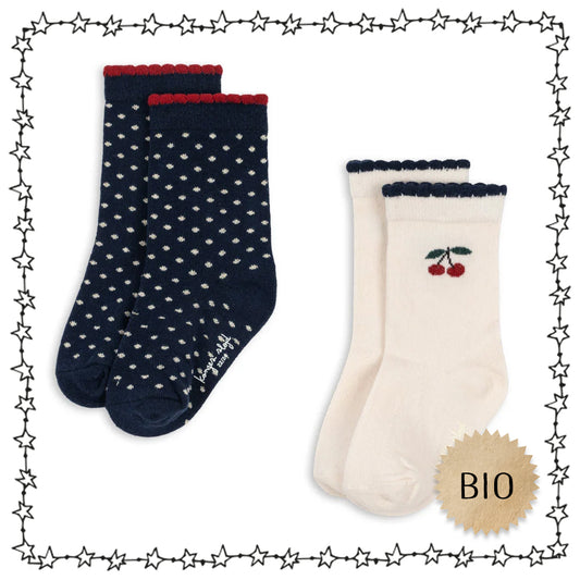 Konges Slojd Kindersocken, 2er Pack Kirsche 