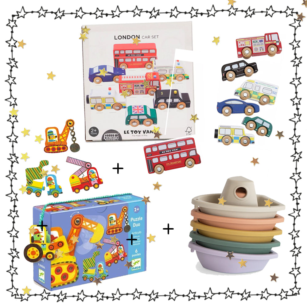 Adventskalender für Z jährige mit Autos, Booten und Baufahrzeugen