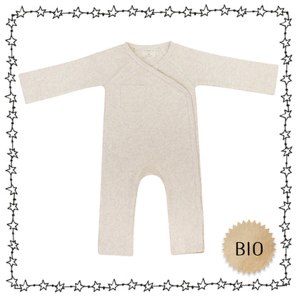 Baby Strampler "beige", Biobaumwolle