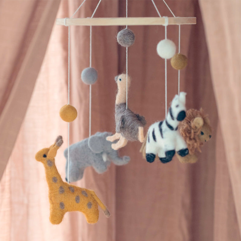 handgefilztes Mobile "Safari Tiere"