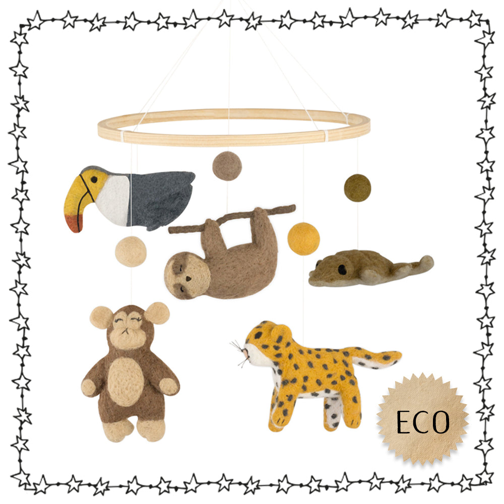 handgefertigtes Mobile "Dschungel Tiere"