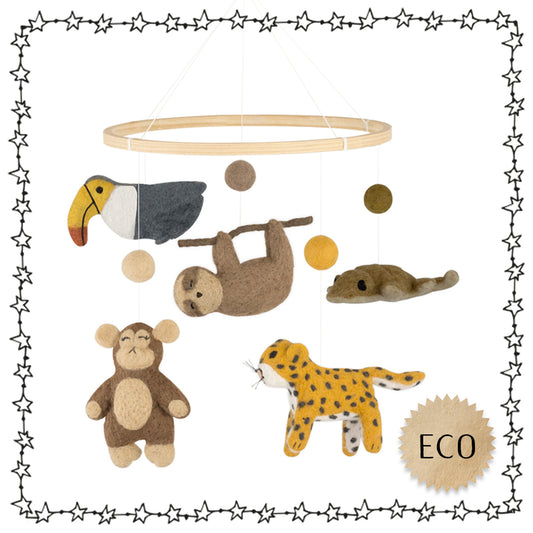 handgefertigtes Mobile "Dschungel Tiere"