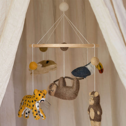 handgefertigtes Mobile "Dschungel Tiere"
