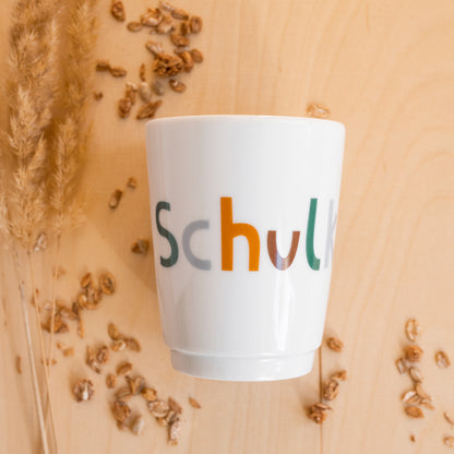 Porzellan Becher "Schulkind", bunt