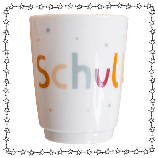 Porzellan Becher "Schulkind", gepunktet