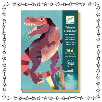 schöne Metallbilder "Dinosaurier", 4er Set