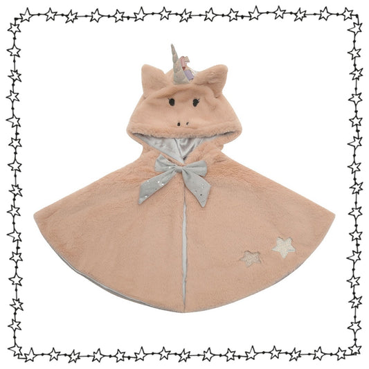 Mimi & LULA Einhorn-Umhang aus weichem Kunstfell mit Kapuze – SENT FROM HEAVEN.