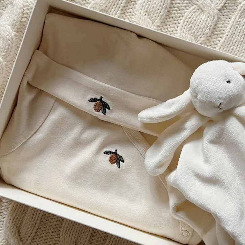 Baby Geschenk-Set  "lemon", Biobaumwolle