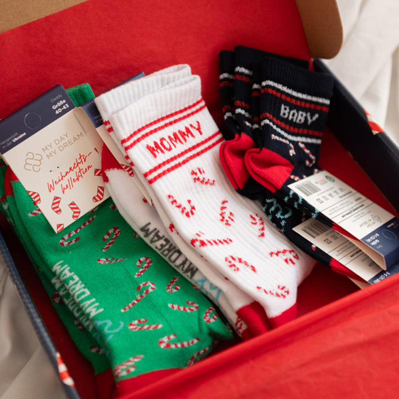 Weihnachts-Familien-Socken-Set "Mommy, Daddy & Baby"