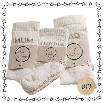 Familien Socken "MUM",  "DAD" & "JUNIOR", Biobaumwolle