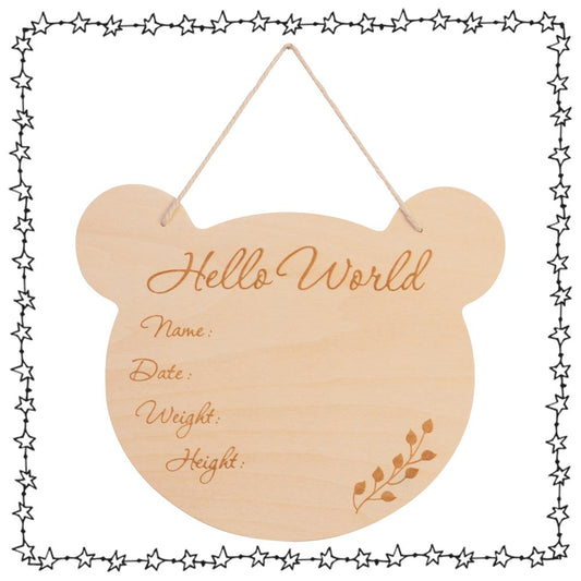 süßes Holzschild "welcome world"