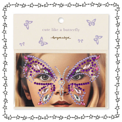 glitzernder Gesichtsschmuck "Schmetterling", purple