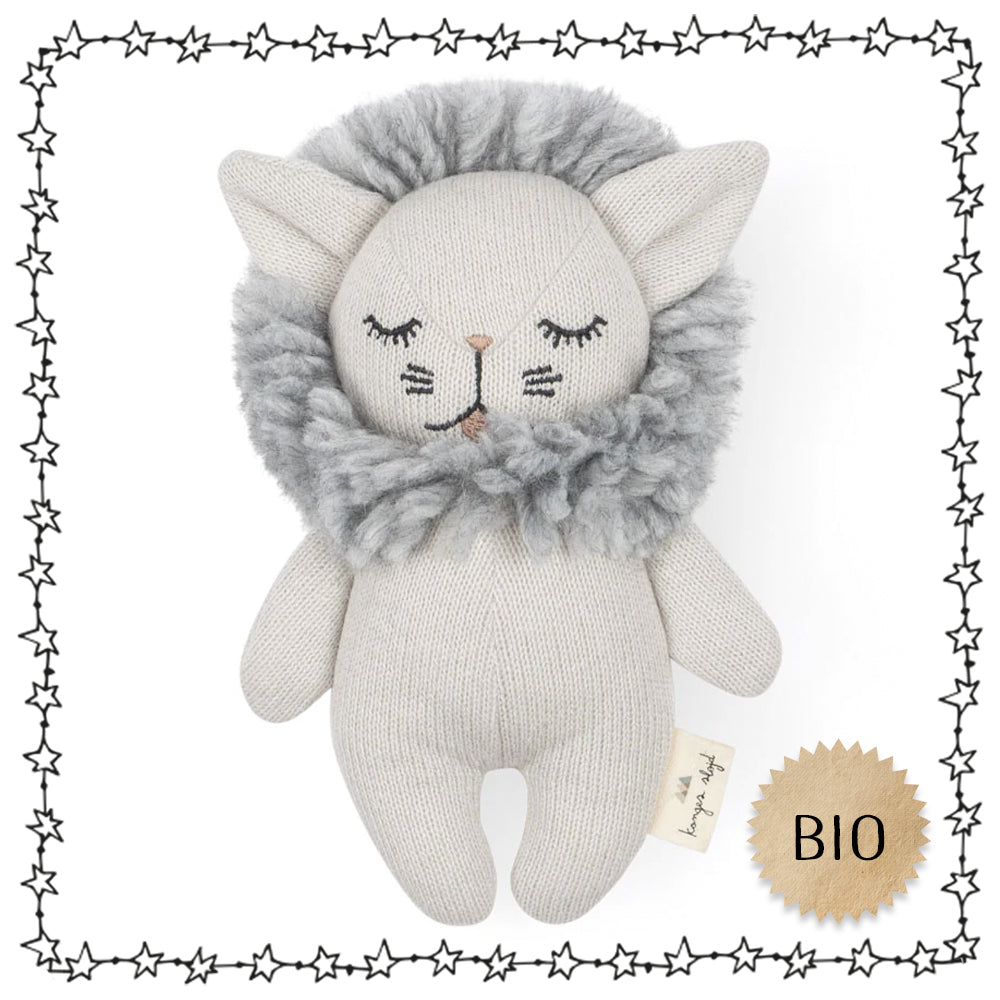 gestrickte Rassel Löwe grau Konges Sloijd