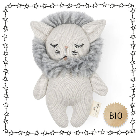 gestrickte Rassel Löwe grau Konges Sloijd