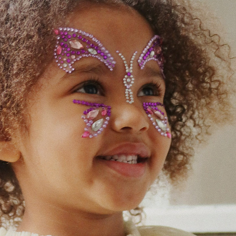 glitzernder Gesichtsschmuck "Schmetterling", purple