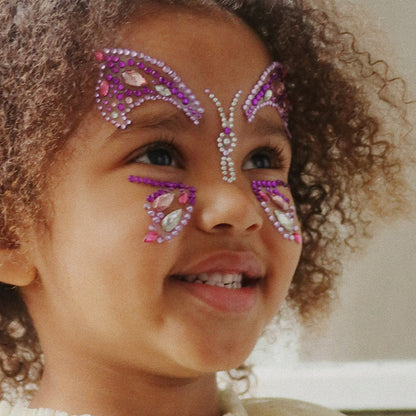 glitzernder Gesichtsschmuck "Schmetterling", purple