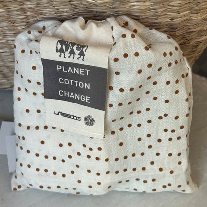 Mulltücher Biobaumwolle khaki gepunktet