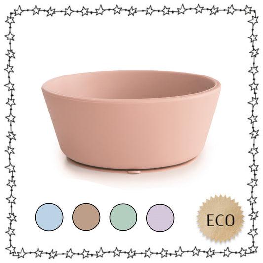 Mushie Silikonschüssel mit Saugnapf in Blush rutschfestes Babygeschir