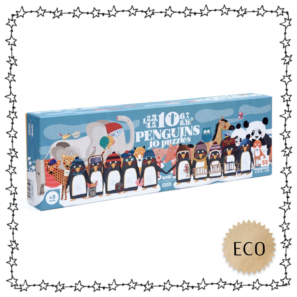 schönes Zähl-Puzzle "10 Pinguine"