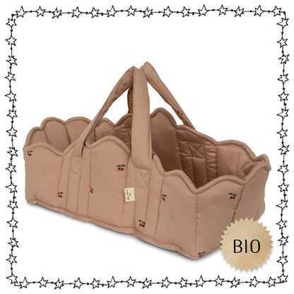 hochwertige Puppentragetasche "cherry", Biobaumwolle