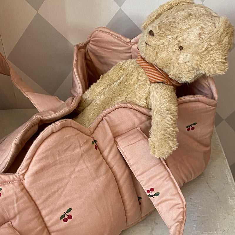 hochwertige Puppentragetasche "cherry", Biobaumwolle