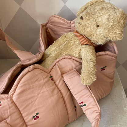 hochwertige Puppentragetasche "cherry", Biobaumwolle