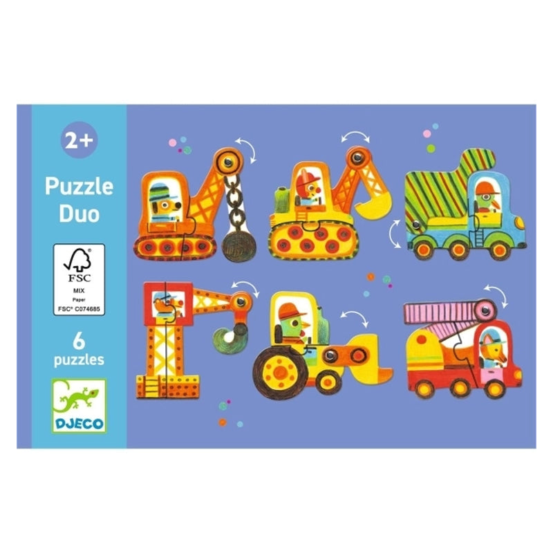 Puzzle Duo "Fahrzeuge", 6 x 2 Teile