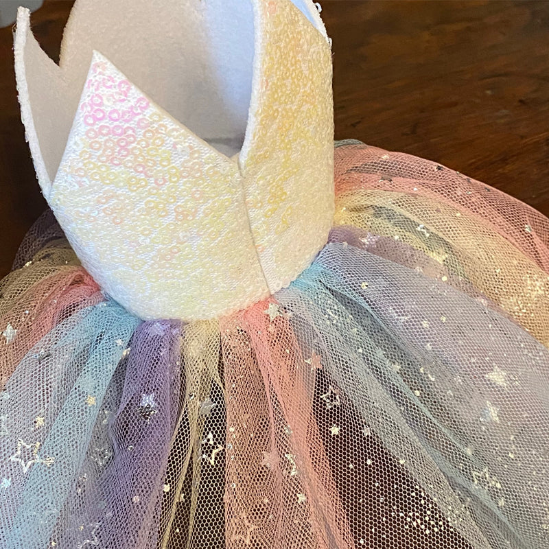 Regenbogen Krone mit Schleier