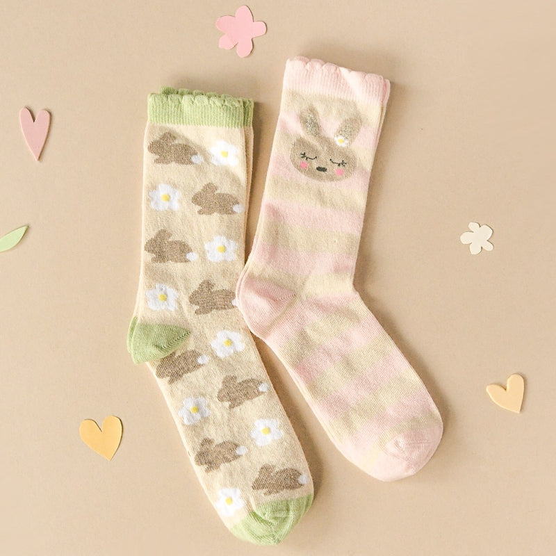 Osterhasen Socken Rockahula mit Hasen und Bluimen