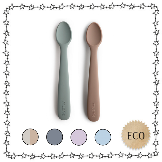 Mushie Löffel-Set Natural & Dried Thyme – natürliche Erdtöne für nachhaltiges Füttern.