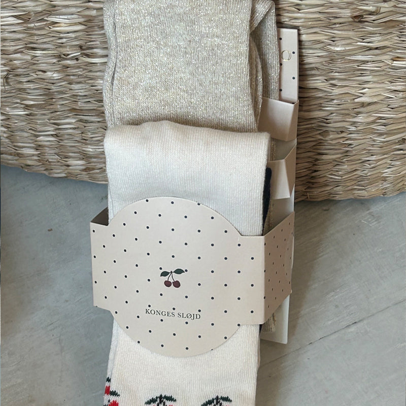 Kinderstrumpfhose cremefarben Glitzer und marine