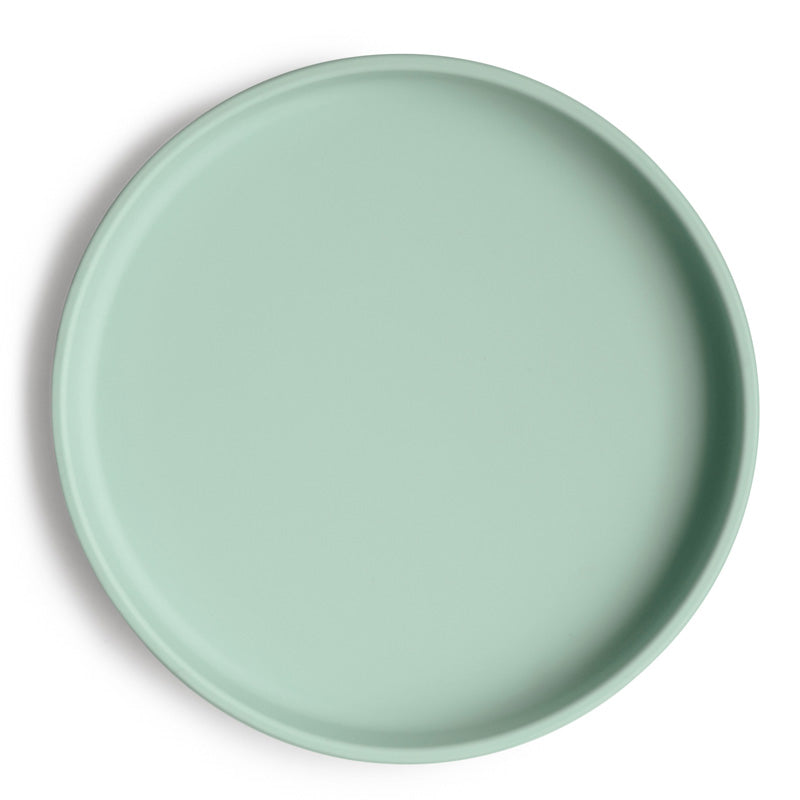 Mushie Trinklernbecher Cambridge Blue – Silikonbecher mit Deckel und Halm