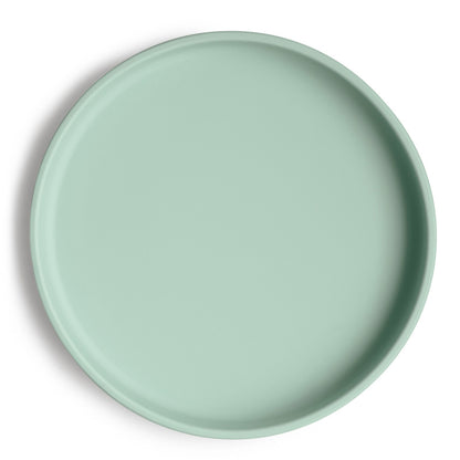 Mushie Trinklernbecher Cambridge Blue – Silikonbecher mit Deckel und Halm