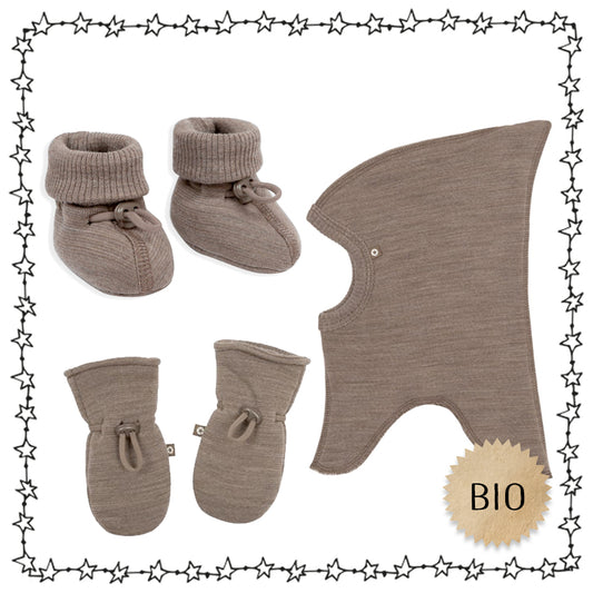 warmes Baby Winter-Set, brown melange